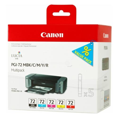 Canon inktcartridge zwart mat / cyaan / magenta / geel / rood (6402B009 / PGI72) (multipack)