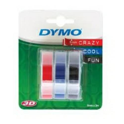 Dymo Reliëfband zwart / rood / blauw (S0847750)