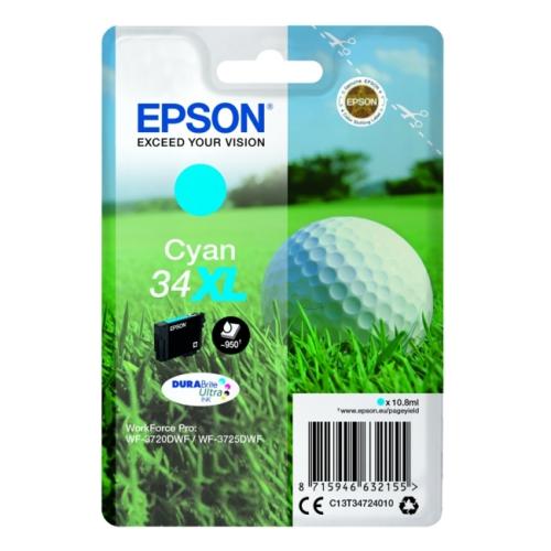 Epson inktcartridge cyaan (C13T34724010 / 34XL) (hoge capaciteit)