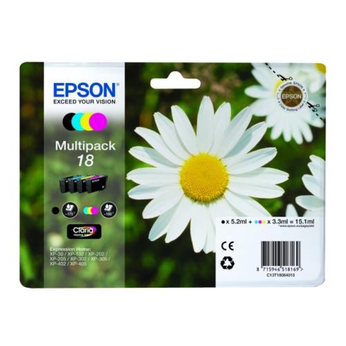 Epson inktcartridge zwart / cyaan / magenta / geel (C13T18064012 / 18) (multipack)