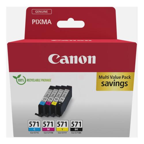 Canon inktcartridge zwart / cyaan / magenta / geel (0386C005 / CLI571) (multipack)