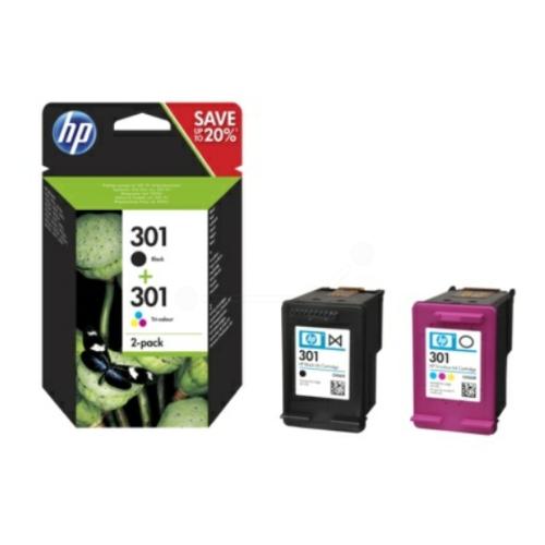 HP inktcartridge zwart / kleur (N9J72AE / 301) (Dual-Pack, multipack)