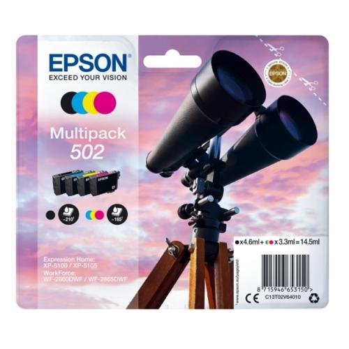 Epson inktcartridge zwart / cyaan / magenta / geel (C13T02V64010 / 502) (multipack)