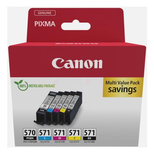 Canon inktcartridge zwart / cyaan / magenta / geel (0372C006 / PGI570CLI571) (multipack)