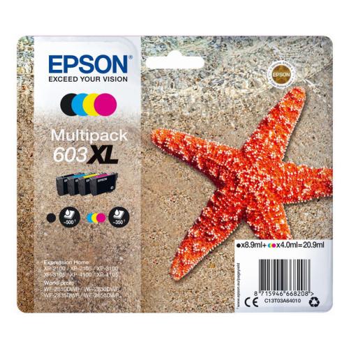 Epson inktcartridge zwart / cyaan / magenta / geel (C13T03A64010 / 603XL) (multipack, hoge capaciteit)