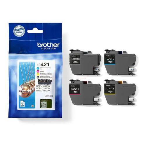 Brother inktcartridge zwart / cyaan / magenta / geel (LC421VAL /) (multipack)