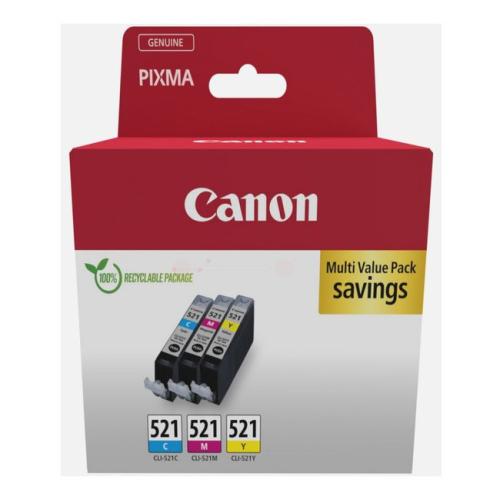 Canon inktcartridge cyaan / magenta / geel (2934B015 / CLI521) (multipack)