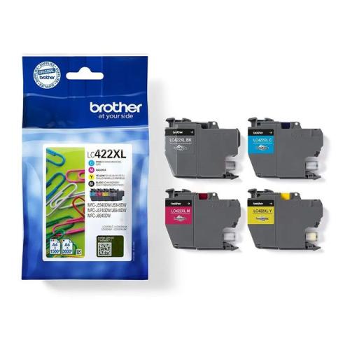 Brother inktcartridge zwart / cyaan / magenta / geel (LC422XLVAL) (multipack, hoge capaciteit)