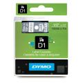 Dymo etiketten wit op transparant (45020 / S0720600), 12mm, gelamineerd