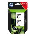 HP inktcartridge zwart / kleur (X4D37AE / 302) (Dual-Pack, multipack)